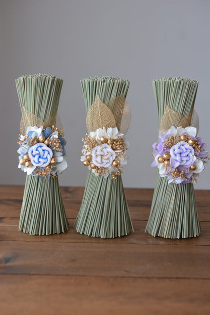 イグサの花飾り (ブルー）