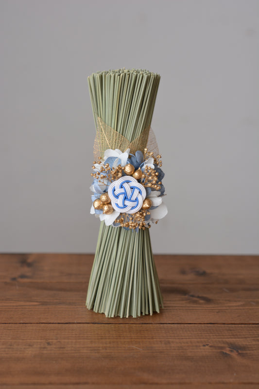 イグサの花飾り (ブルー）