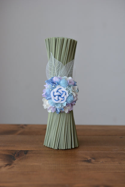 イグサの花飾り (シーブルー）