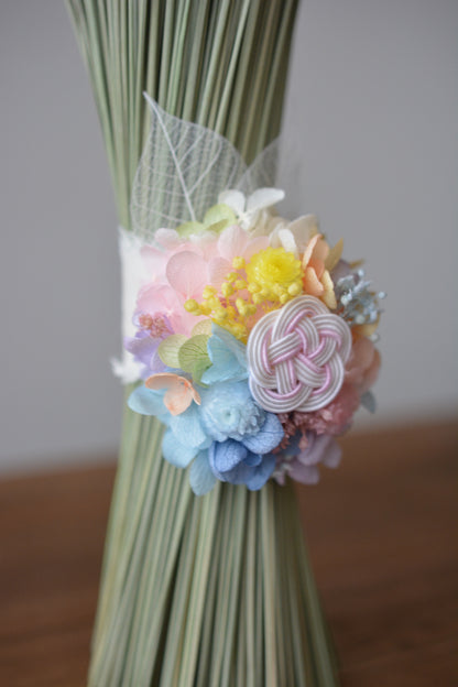 イグサの花飾り (レインボー）