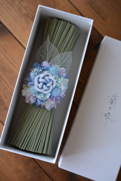 イグサの花飾り (シーブルー）