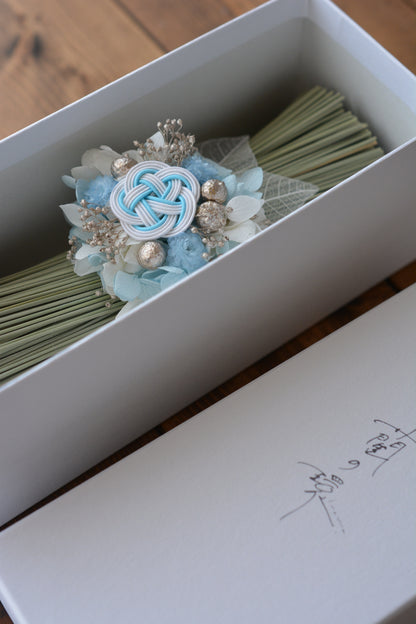 イグサの花飾り (スカイブルー）