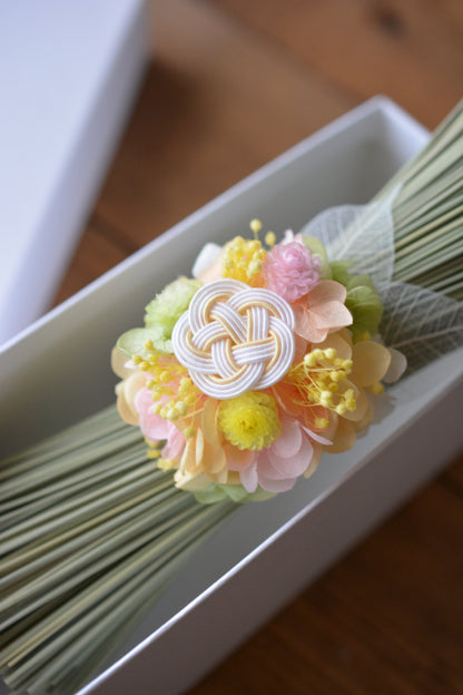 イグサの花飾り (アプリコット）