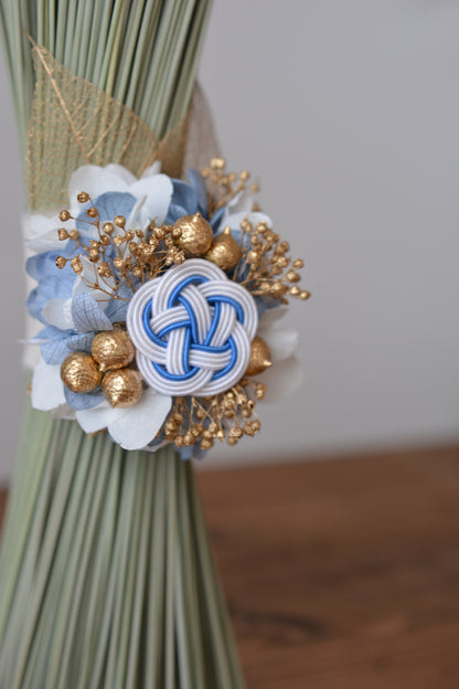 イグサの花飾り (ブルー）