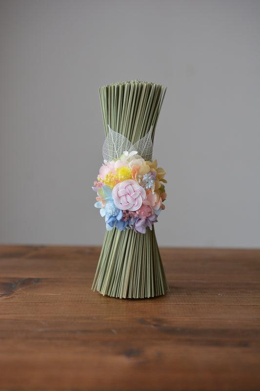 イグサの花飾り (レインボー）