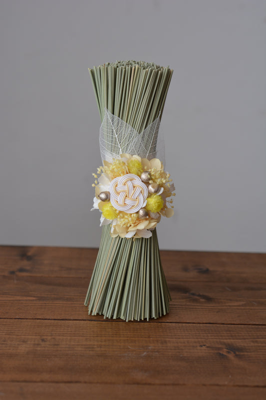 イグサの花飾り (イエロー）