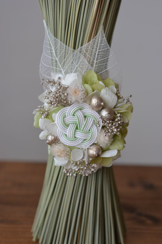 イグサの花飾り (グリーン）