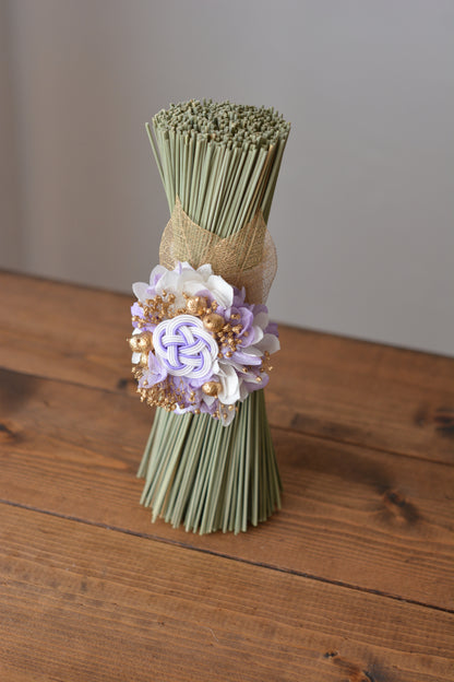 イグサの花飾り (パープル)