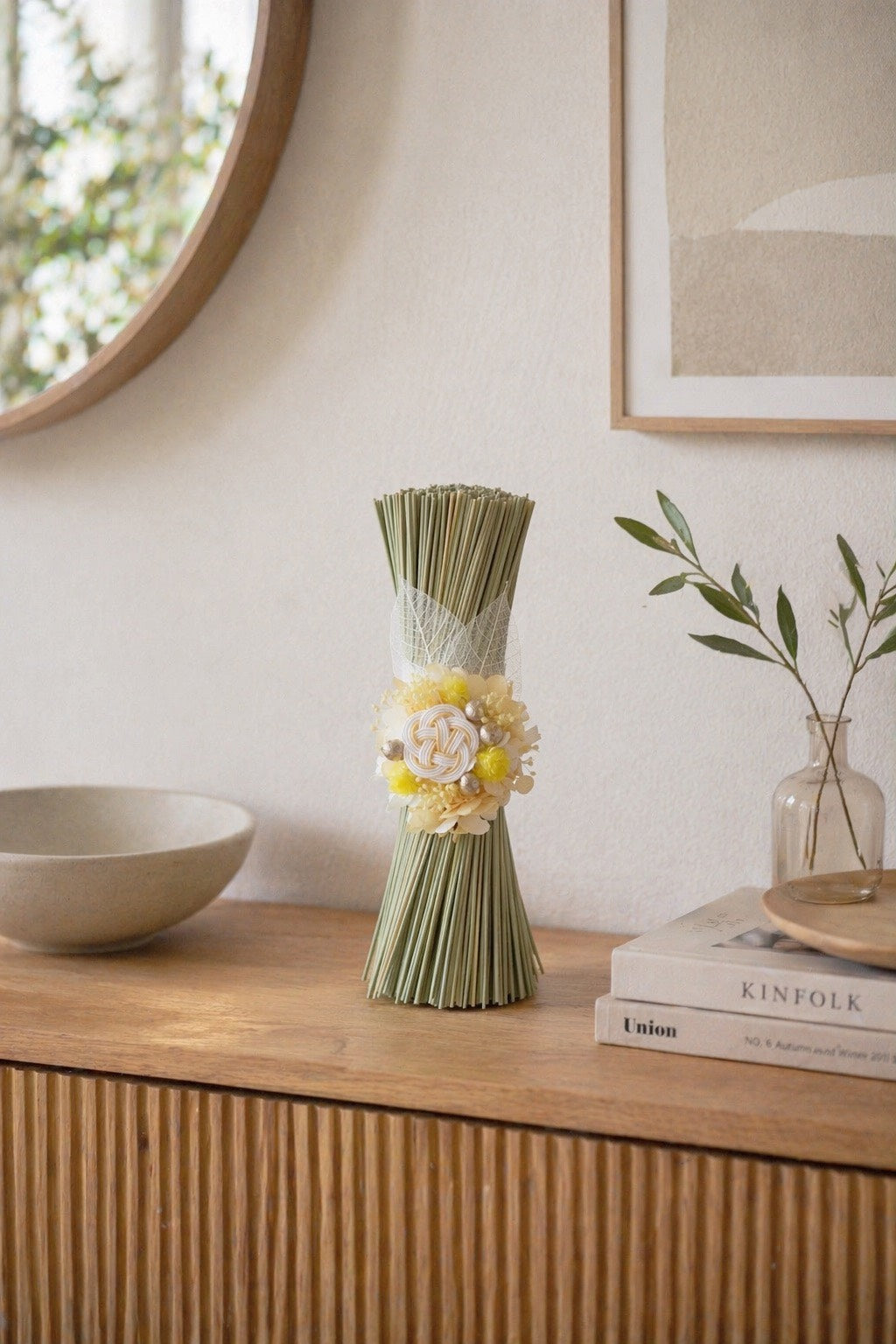 イグサの花飾り (イエロー）